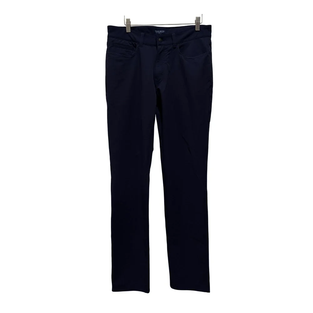 Peter Millar Crown Crafted Navy Blue Golf Pants Mens 32x34‎ Straight Leg Stretch
